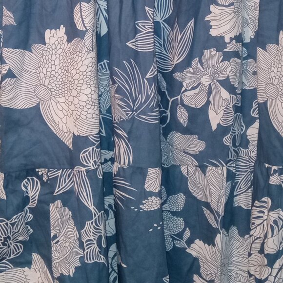 (N) Anthony Woman's Cap Sleeve Dress 100% Cotton 1X Teal /White Floral NWOT - Picture 3 of 3